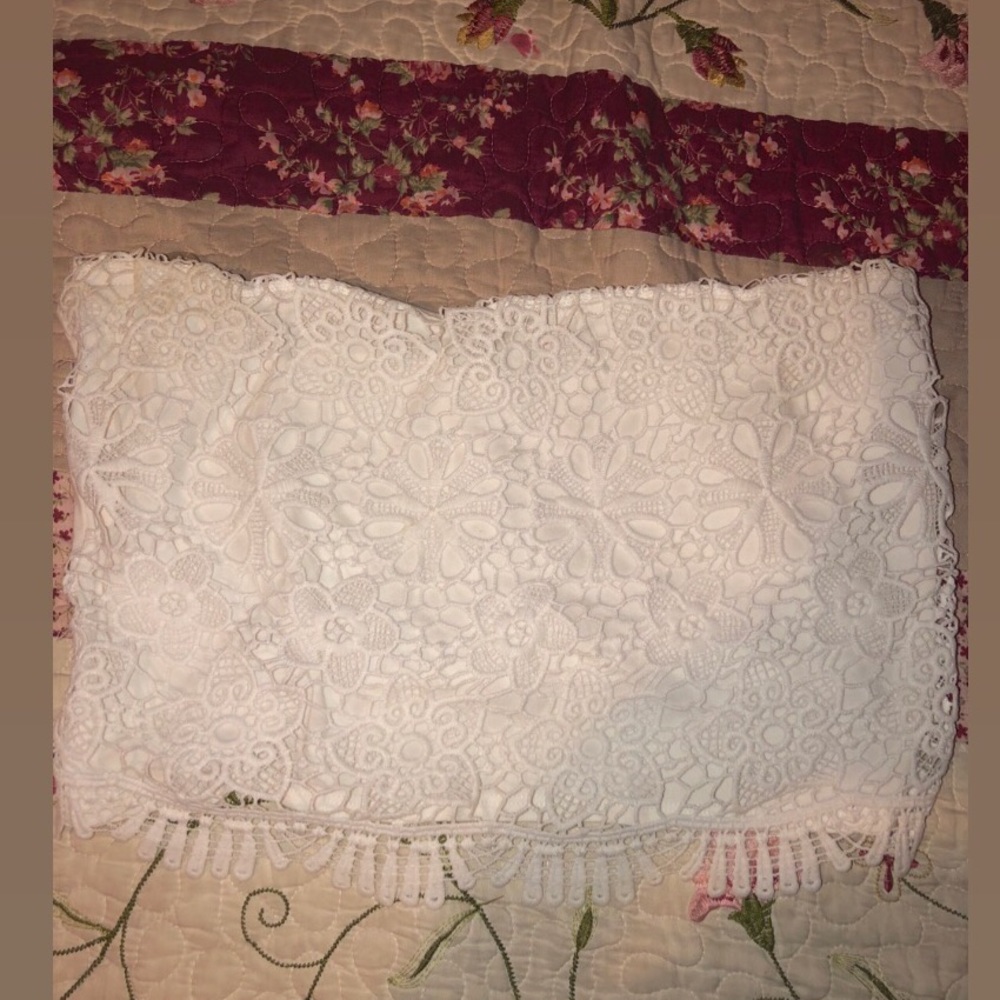 White floral tube top